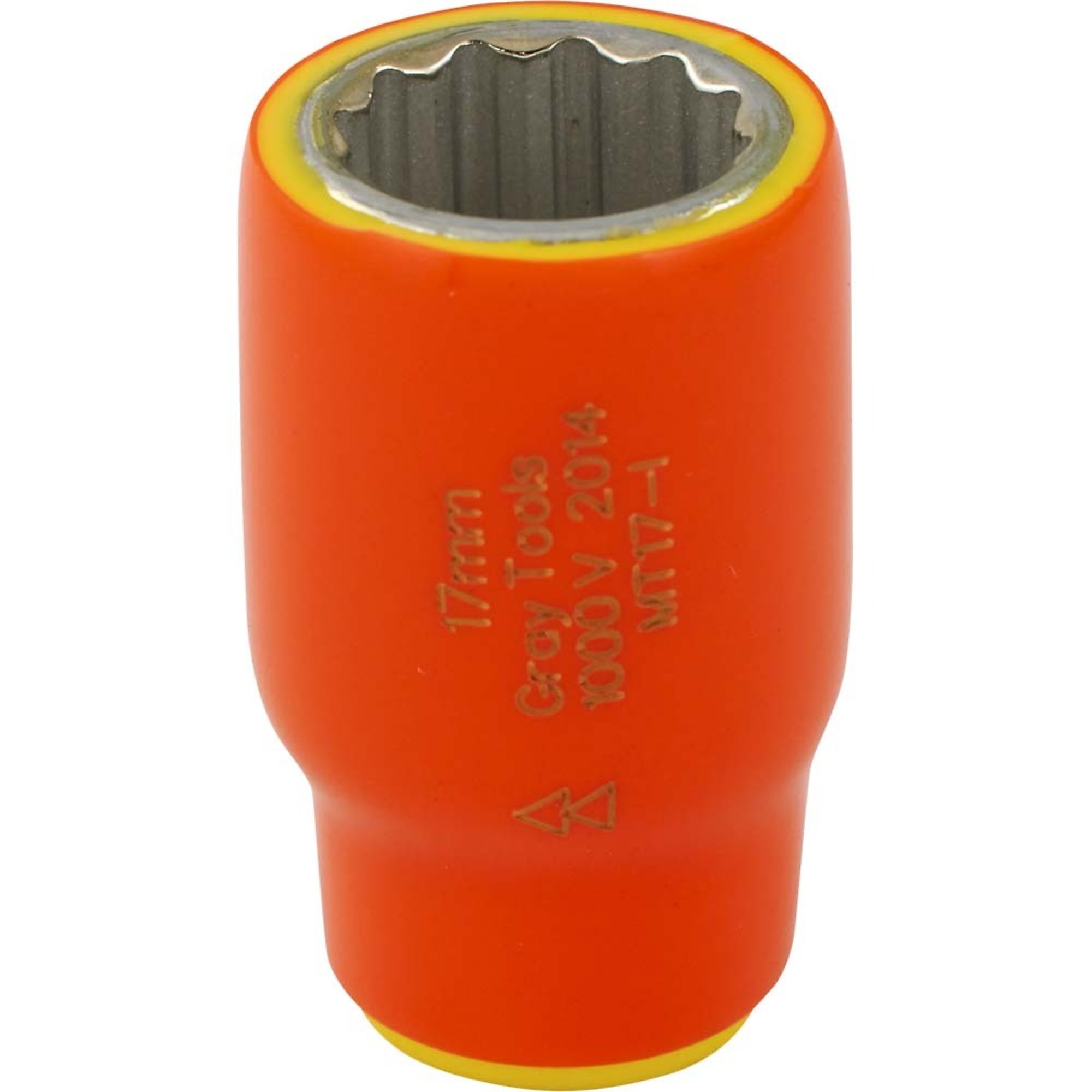 Gray Tools 17mm X 3/8" Drive, 12 Point Standard Length Socket, 1000V Insulated